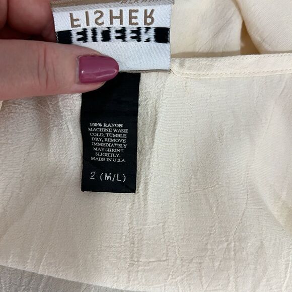 Eileen Fisher Vintage Rayon Crinkle Gauzy Fabric Tank Top Size M/L - Picture 4 of 6